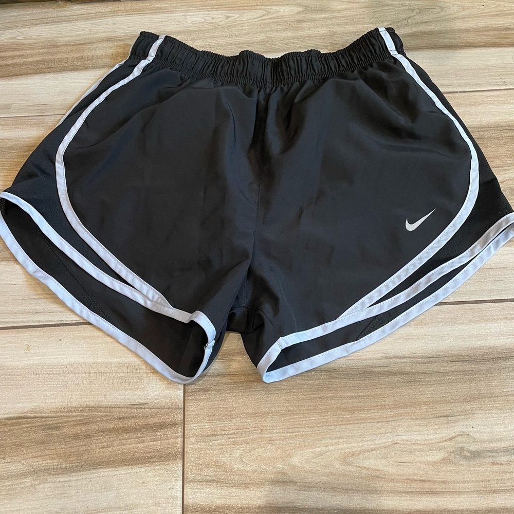 Nike Black Athletic Shorts with Curved Hem